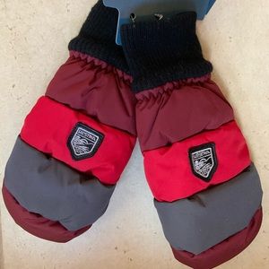 Hestra Mittens-Red, Burgundy & Grey - Size 7